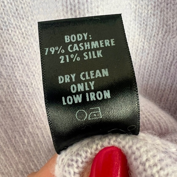 LaPointe Cashmere Silk Lavender Sweater XS/S Quiet Lux EUC Purple Spring Pastel - Picture 8 of 10